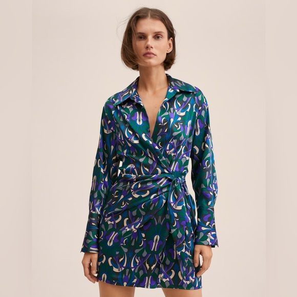 Mango Bow Wrap Dress - Picture 1 of 1
